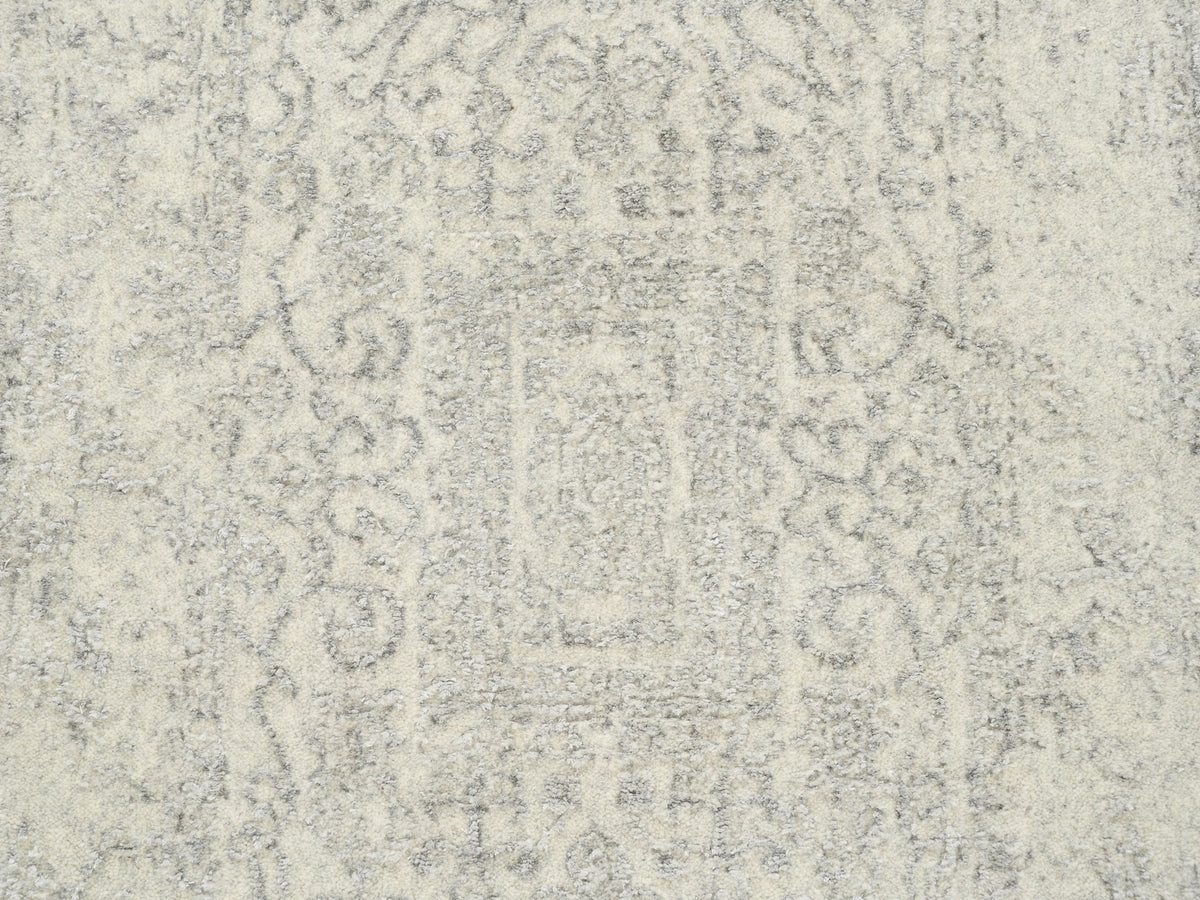 Modern / Contemporary hand-knotted wool/silk runner in Beige, 2'6" x 10'1" — SKU O062856 (view 5)