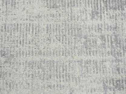 Grey 6'0" x 6'0" Modern / Contemporary Handloom Wool/Silk Rug - Sku: O062861