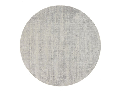Grey 8'10" x 8'10" Modern / Contemporary Handloom Wool/Silk Rug - Sku: O062864