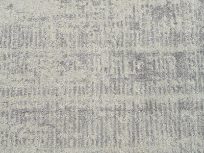 Grey 8'10" x 8'10" Modern / Contemporary Handloom Wool/Silk Rug - Sku: O062864