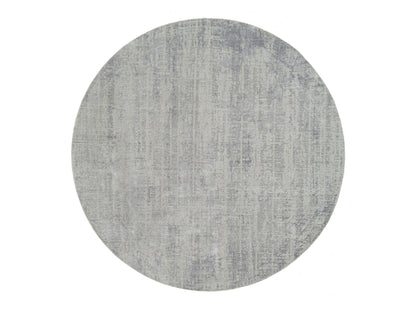 Grey 10'0" x 10'0" Modern / Contemporary Handloom Wool/Silk Rug - Sku: O062874