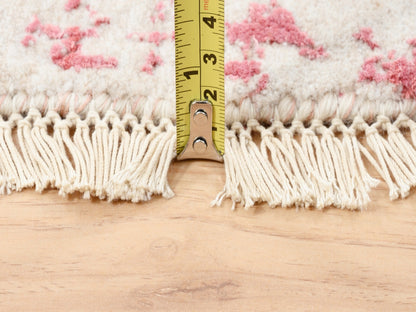 Pink 5'10" x 6'0" Transitional Hand knotted Wool/Silk Rug - Sku: O062875