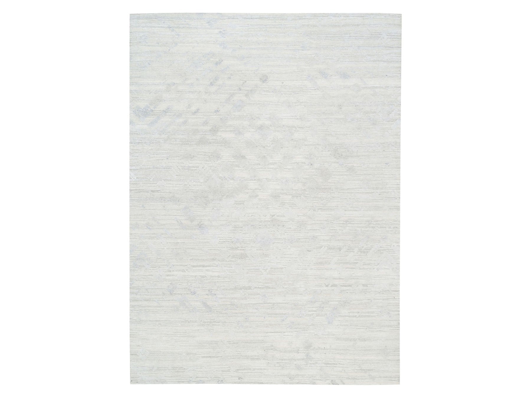 Modern / Contemporary hand-knotted wool rug in Gray, 9' x 12' — SKU O062890