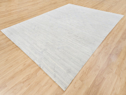 Grey 9'0" x 12'0" Modern / Contemporary Hand knotted Wool Rug - Sku: O062890