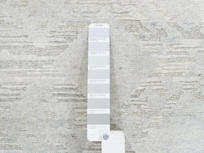Grey 9'0" x 12'0" Modern / Contemporary Hand knotted Wool Rug - Sku: O062890