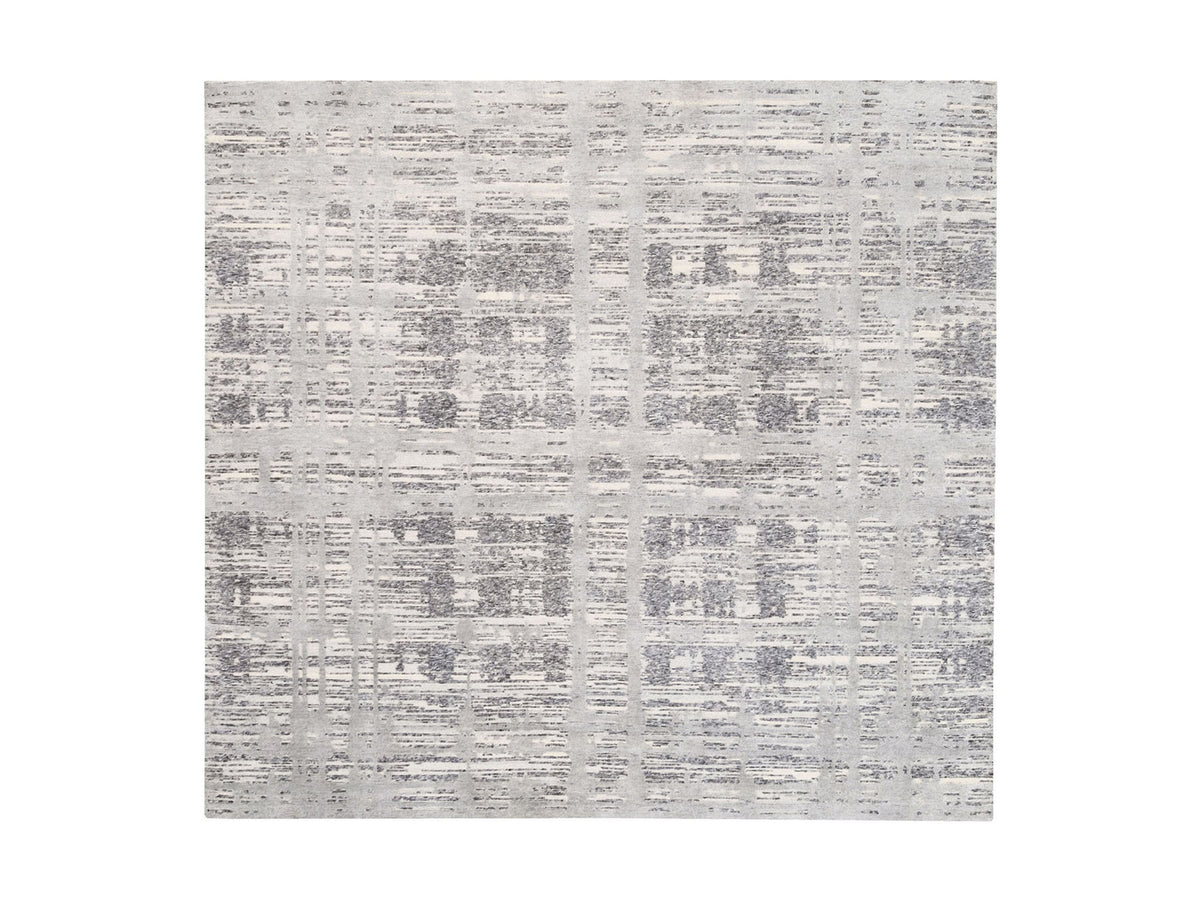 Modern / Contemporary hand-knotted wool rug in Gray, 8' x 8' — SKU O062892