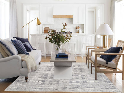 Grey 8'0" x 8'0" Modern / Contemporary Hand knotted Wool Rug - Sku: O062892