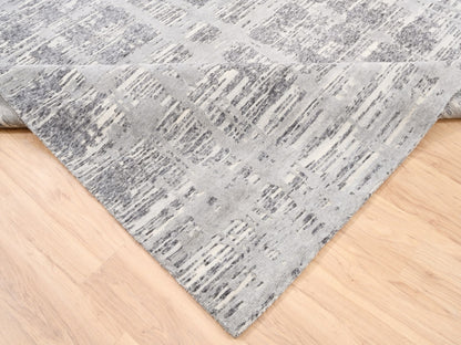 Grey 8'0" x 8'0" Modern / Contemporary Hand knotted Wool Rug - Sku: O062892