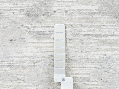 Grey 4'0" x 12'0" Modern / Contemporary Hand knotted Wool Rug - Sku: O062906