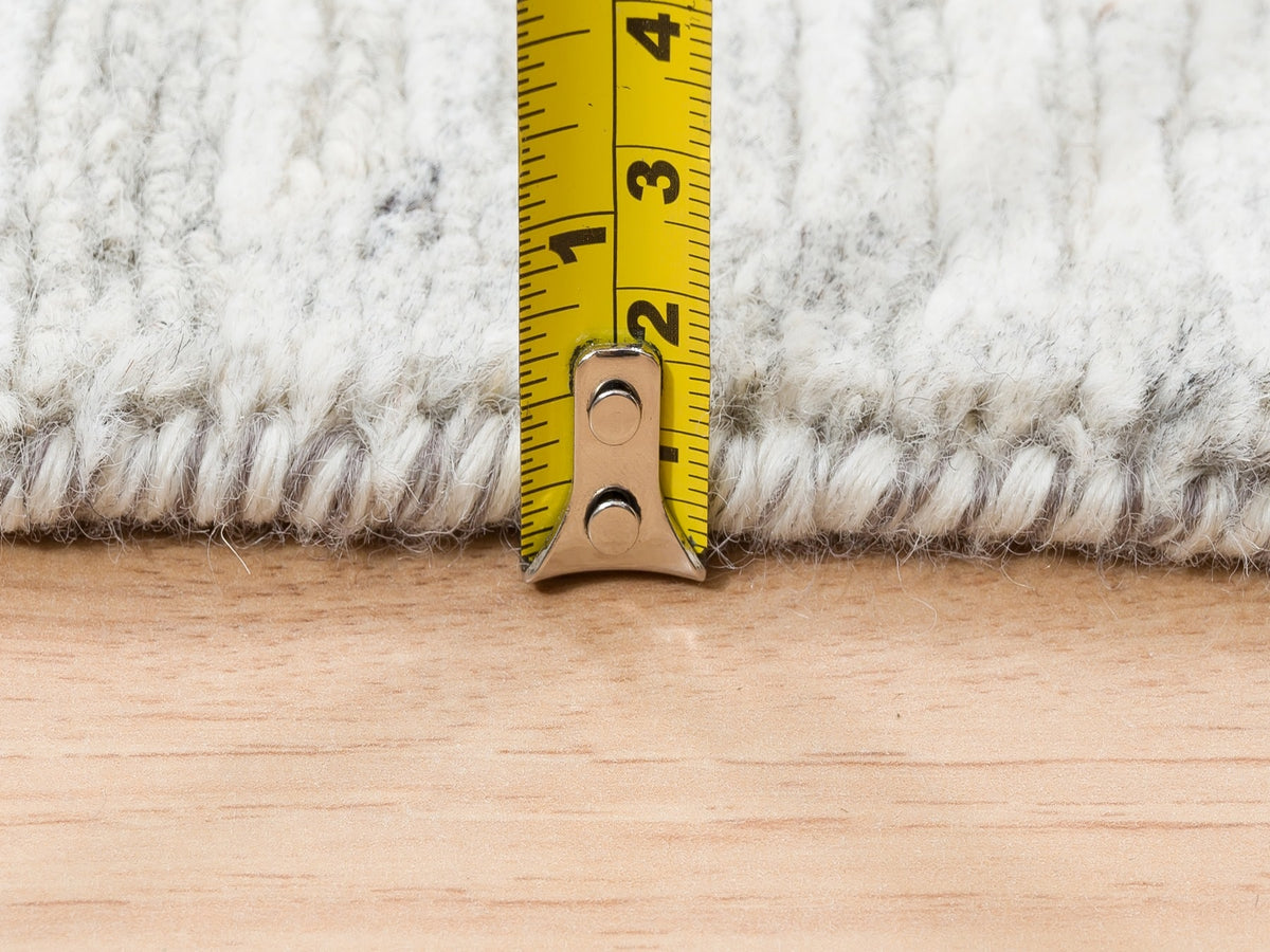 Modern / Contemporary hand-knotted wool runner in Gray, 4' x 12' — SKU O062906 (view 7)
