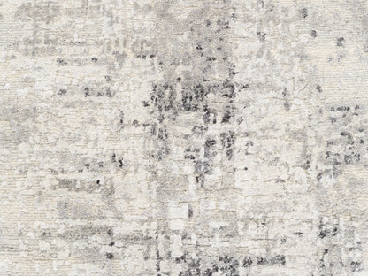 Grey 2'6" x 8'1" Modern / Contemporary Hand knotted Wool Rug - Sku: O062913