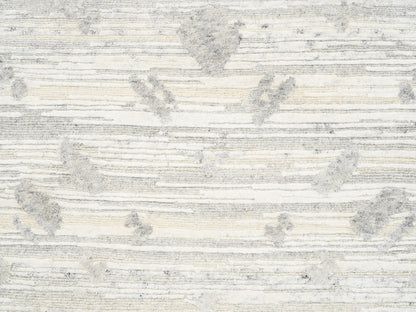 Grey 2'7" x 12'0" Modern / Contemporary Hand knotted Wool Rug - Sku: O062919