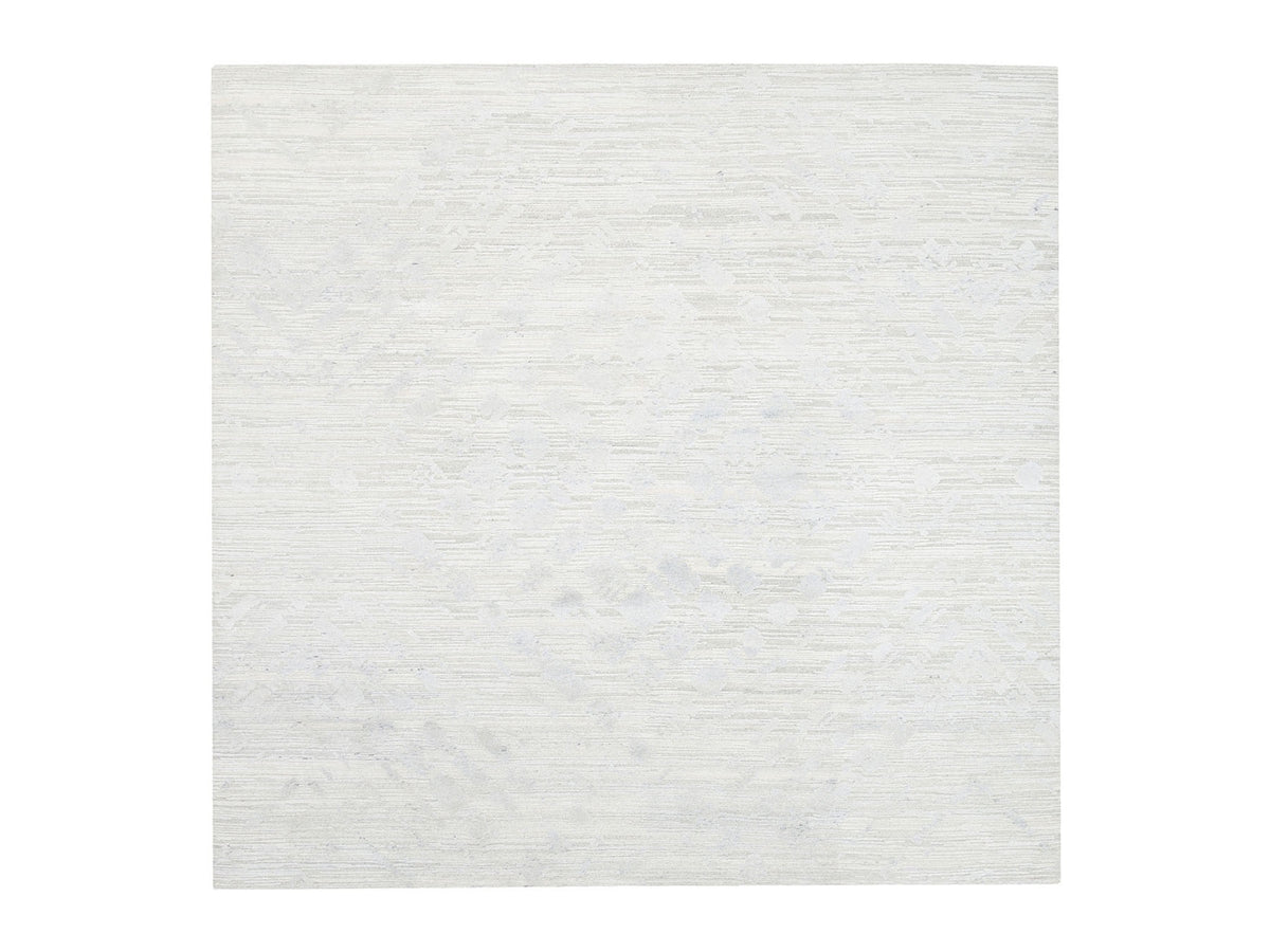 Modern / Contemporary hand-knotted wool rug in Gray, 9'10" x 10' — SKU O062924