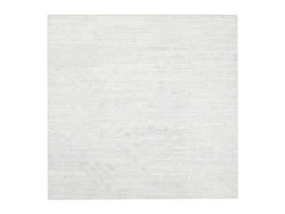 Grey 9'10" x 10'0" Modern / Contemporary Hand knotted Wool Rug - Sku: O062924