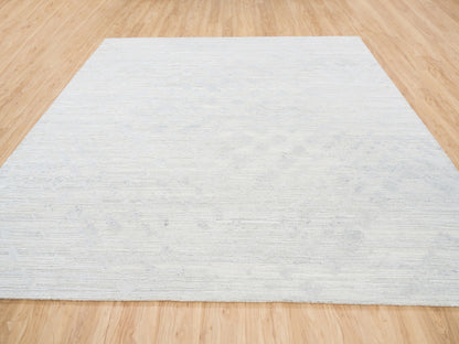 Grey 9'10" x 10'0" Modern / Contemporary Hand knotted Wool Rug - Sku: O062924