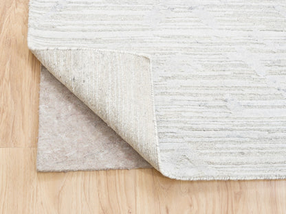 Grey 9'10" x 10'0" Modern / Contemporary Hand knotted Wool Rug - Sku: O062924