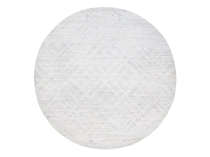 Grey 11'10" x 11'10" Modern / Contemporary Hand knotted Wool Rug - Sku: O062932