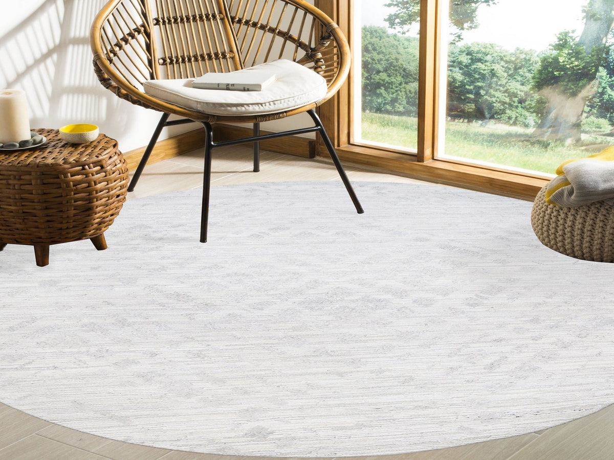 Modern / Contemporary hand-knotted wool rug in Gray, 11'10" x 11'10" — SKU O062932 (view 2)