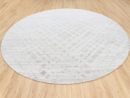 Grey 11'10" x 11'10" Modern / Contemporary Hand knotted Wool Rug - Sku: O062932