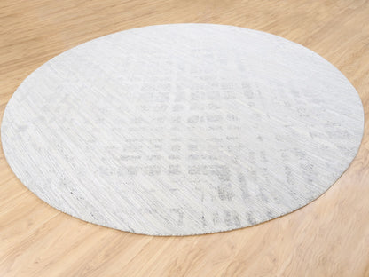 Grey 11'10" x 11'10" Modern / Contemporary Hand knotted Wool Rug - Sku: O062932