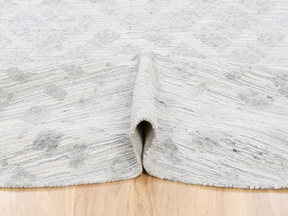 Grey 11'10" x 11'10" Modern / Contemporary Hand knotted Wool Rug - Sku: O062932
