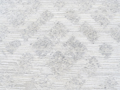 Grey 11'10" x 11'10" Modern / Contemporary Hand knotted Wool Rug - Sku: O062932