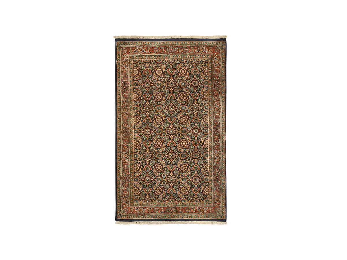 Herati Fine Oriental hand-knotted wool rug in Black & Red, 3'1" x 5'2" — SKU O062979