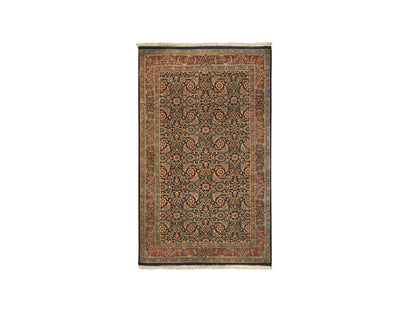 Herati Fine Oriental hand-knotted wool rug in Black & Red, 3'1" x 5'2" — SKU O062979