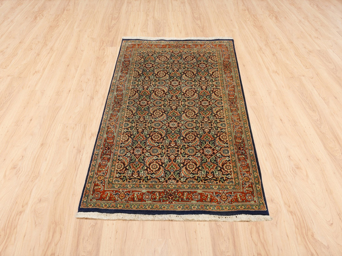 Herati Fine Oriental hand-knotted wool rug in Black & Red, 3'1" x 5'2" — SKU O062979 (view 2)