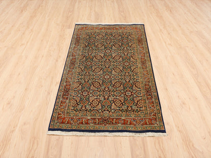 Herati Fine Oriental hand-knotted wool rug in Black & Red, 3'1" x 5'2" — SKU O062979 (view 2)