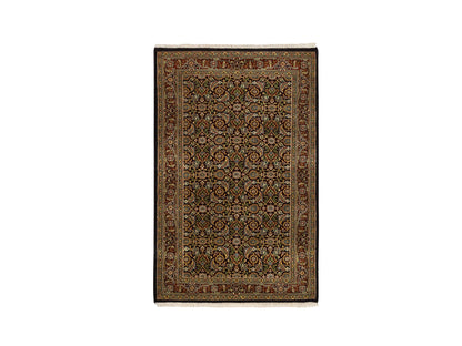 Herati Fine Oriental hand-knotted wool rug in Black & Red, 3'2" x 5' — SKU O062980