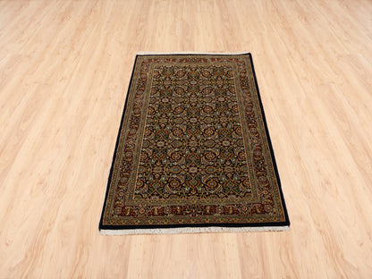 Herati Fine Oriental hand-knotted wool rug in Black & Red, 3'2" x 5' — SKU O062980 (view 2)