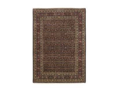 Herati Fine Oriental hand-knotted wool rug in Black & Red, 5'2" x 7'4" — SKU O062995
