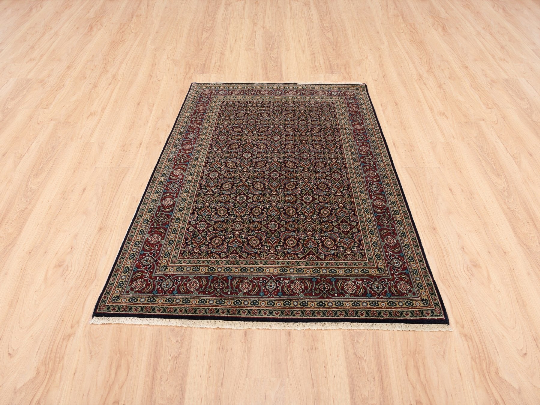 Herati Fine Oriental hand-knotted wool rug in Black & Red, 5'2" x 7'4" — SKU O062995 (view 2)
