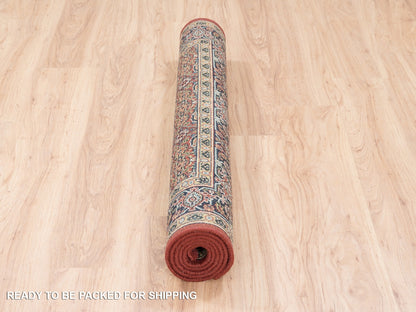 Red 4'0" x 6'3" Traditional Hand knotted Wool Rug - Sku: O062997