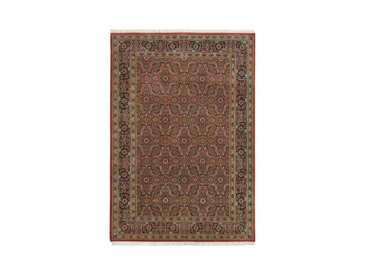 Herati Fine Oriental hand-knotted wool rug in Red & Midnight Blue, 4'1" x 6'1" — SKU O062998