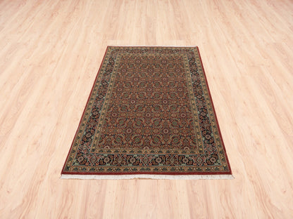 Red 4'1" x 6'1" Traditional Hand knotted Wool Rug - Sku: O062998