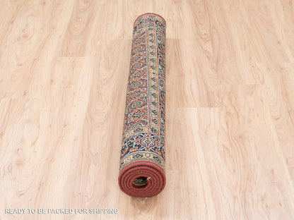 Red 4'1" x 6'1" Traditional Hand knotted Wool Rug - Sku: O062998