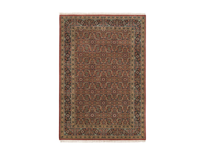 Red 4'1" x 6'2" Traditional Hand knotted Wool Rug - Sku: O062999