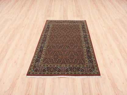 Red 4'1" x 6'2" Traditional Hand knotted Wool Rug - Sku: O062999