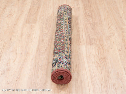 Red 4'1" x 6'2" Traditional Hand knotted Wool Rug - Sku: O062999