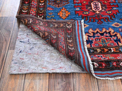 Blue 2'10" x 4'9" Kazak Hand knotted Wool Rug - Sku: O0629