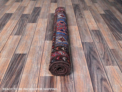 Blue 2'10" x 4'9" Kazak Hand knotted Wool Rug - Sku: O0629