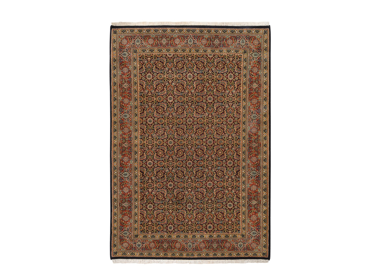 Herati Fine Oriental hand-knotted wool rug in Black & Red, 4' x 6'2" — SKU O063000