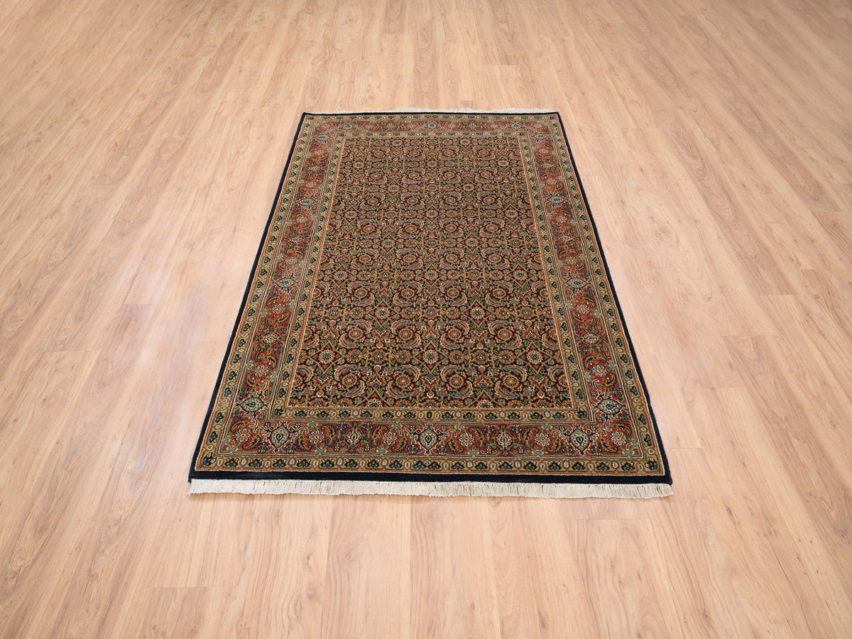 Herati Fine Oriental hand-knotted wool rug in Black & Red, 4' x 6'2" — SKU O063000 (view 2)