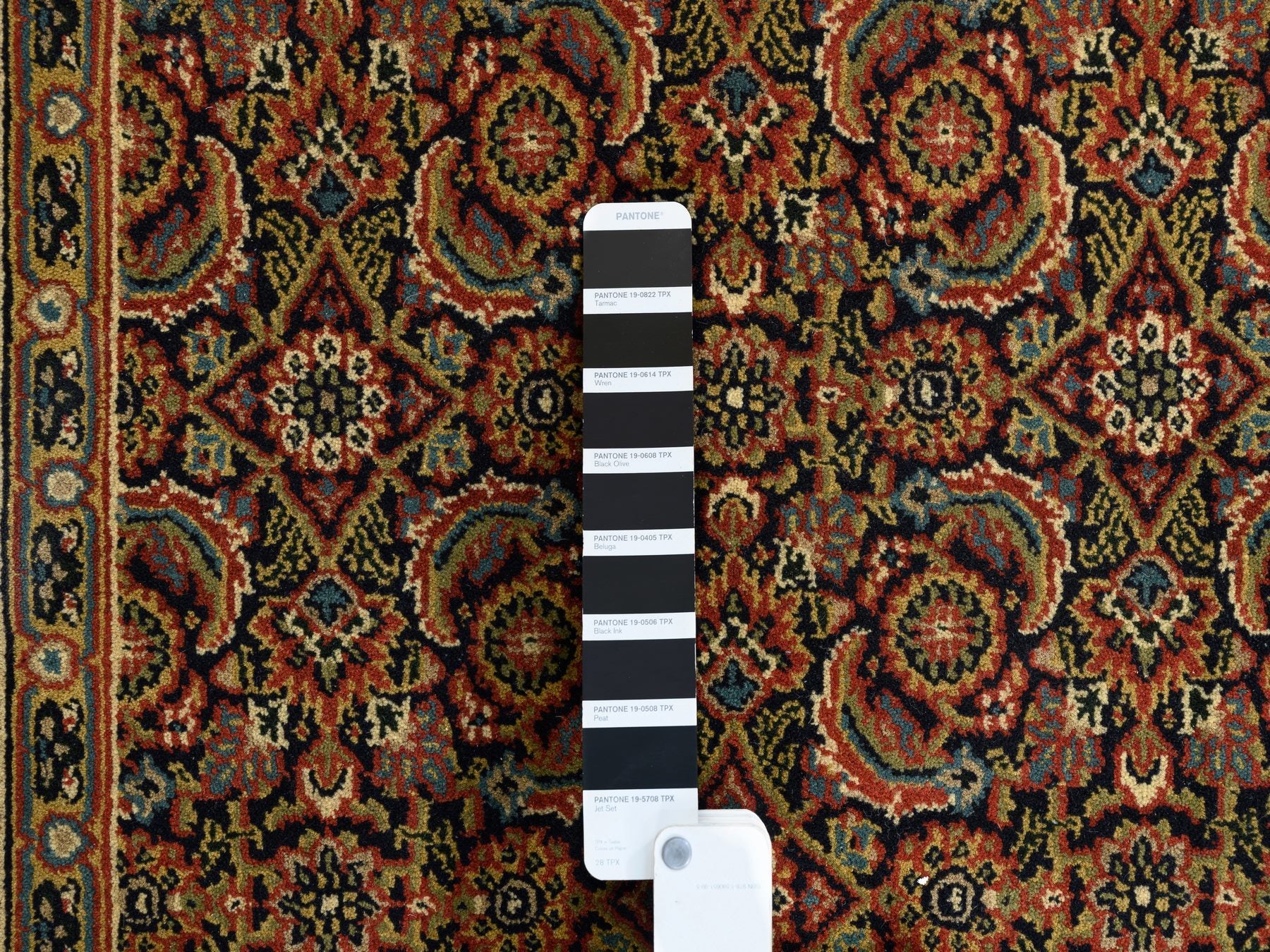 Herati Fine Oriental hand-knotted wool rug in Black & Red, 4' x 6'2" — SKU O063000 (view 4)
