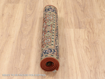 Red 2'7" x 4'0" Traditional Hand knotted Wool Rug - Sku: O063003