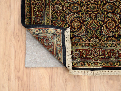 Herati Fine Oriental hand-knotted wool runner in Black & Midnight Blue, 2'6" x 10' — SKU O063006 (view 3)