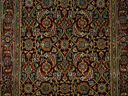 Herati Fine Oriental hand-knotted wool runner in Black & Midnight Blue, 2'6" x 10' — SKU O063006 (view 5)