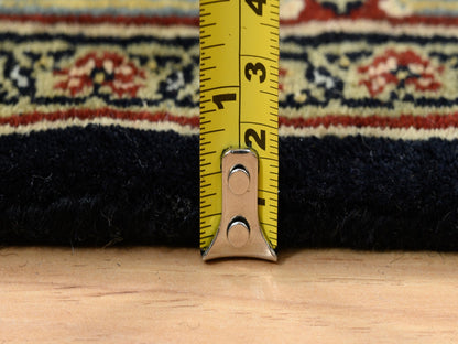 Herati Fine Oriental hand-knotted wool runner in Black & Midnight Blue, 2'6" x 10' — SKU O063006 (view 7)